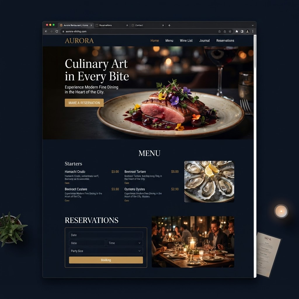 Diseño conceptual de sitio web para Restaurante